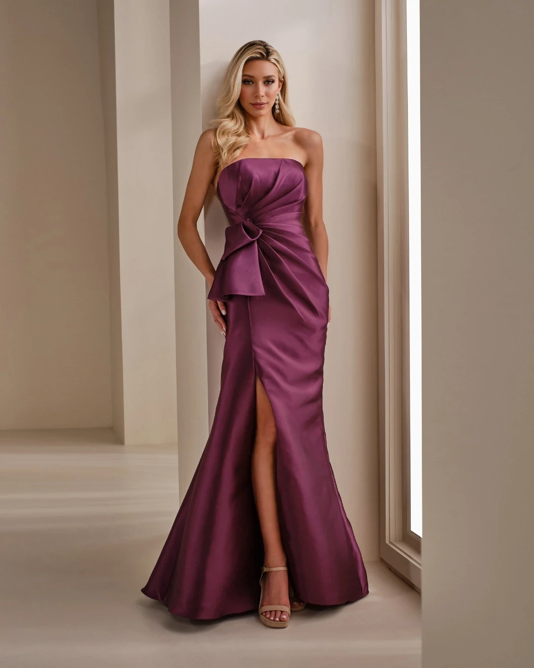 Model wearing an Mothers gown