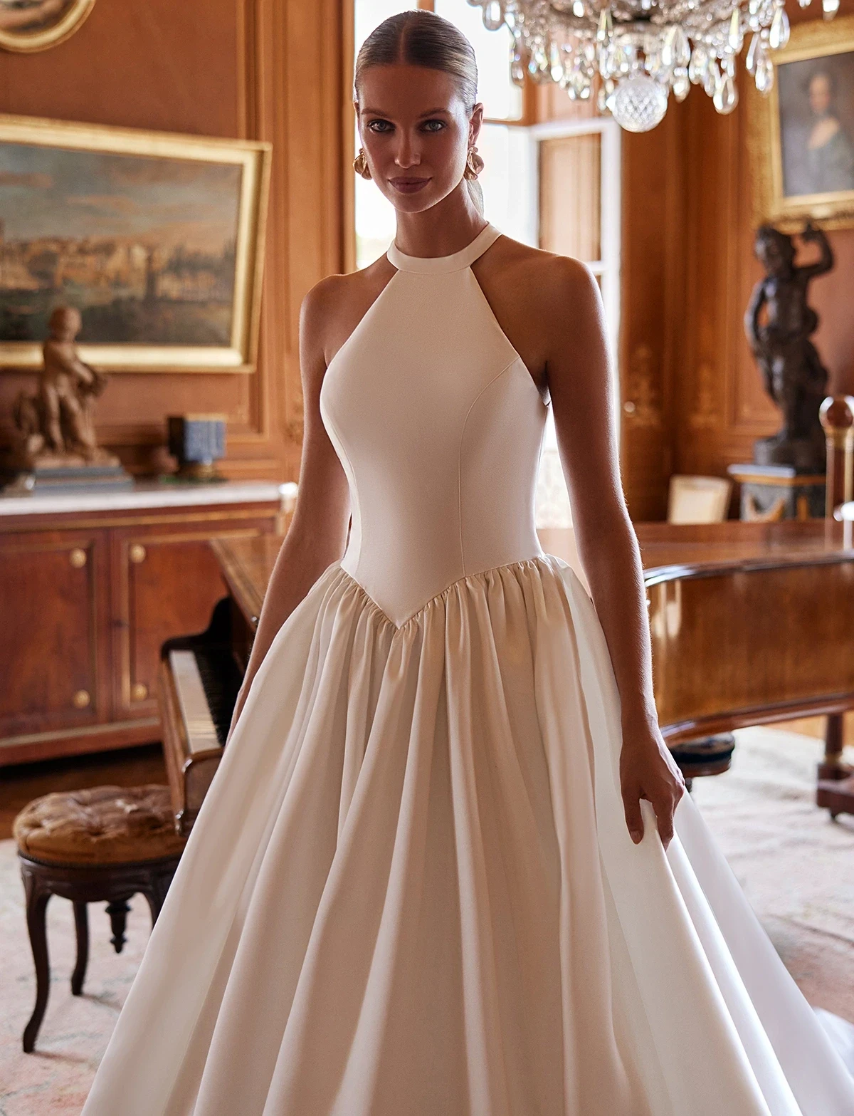 Model wearing a wedding dress