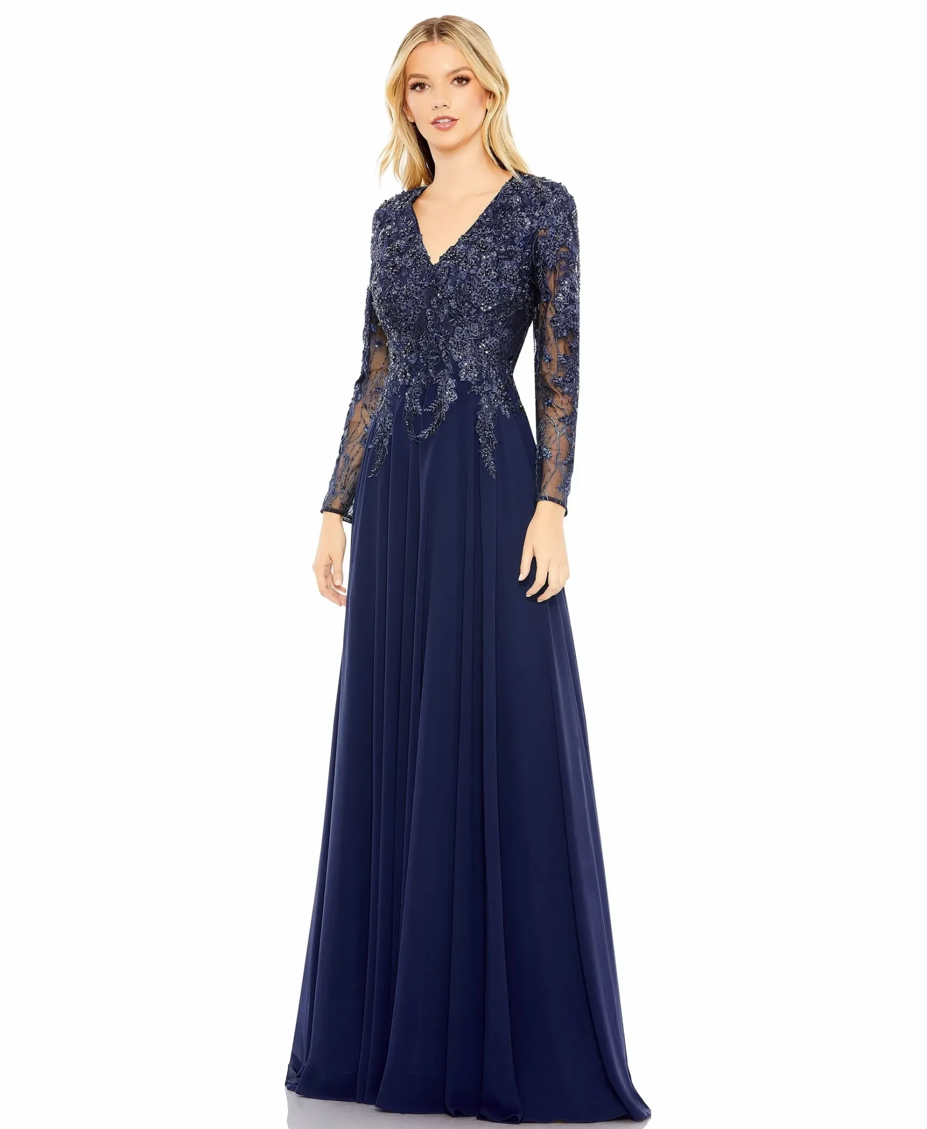 Model wearing a Mothers gown