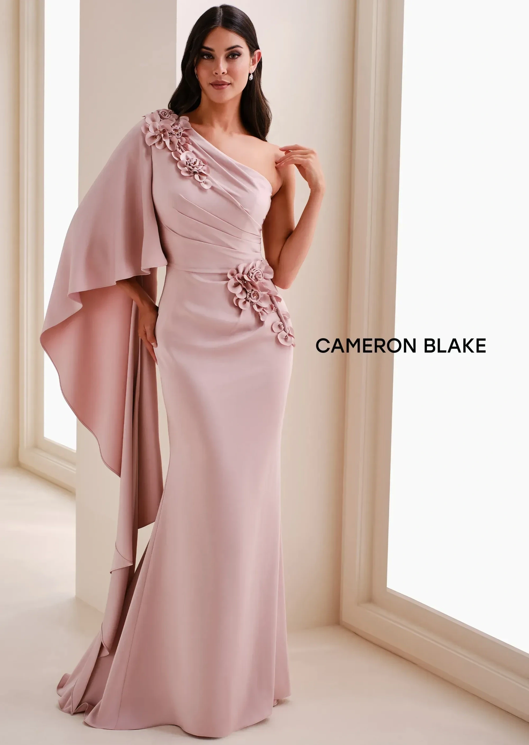 Model wearing an Mothers gown