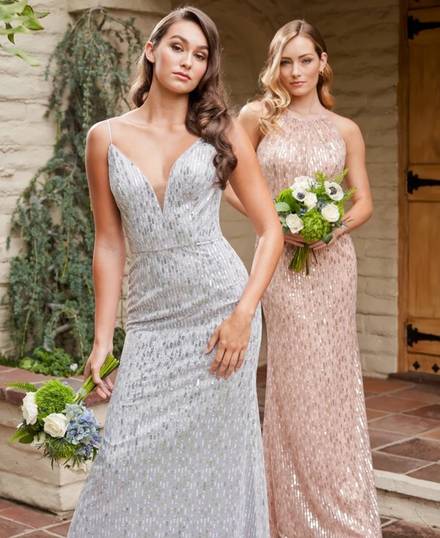 Model wearing a Bridesmaids gown