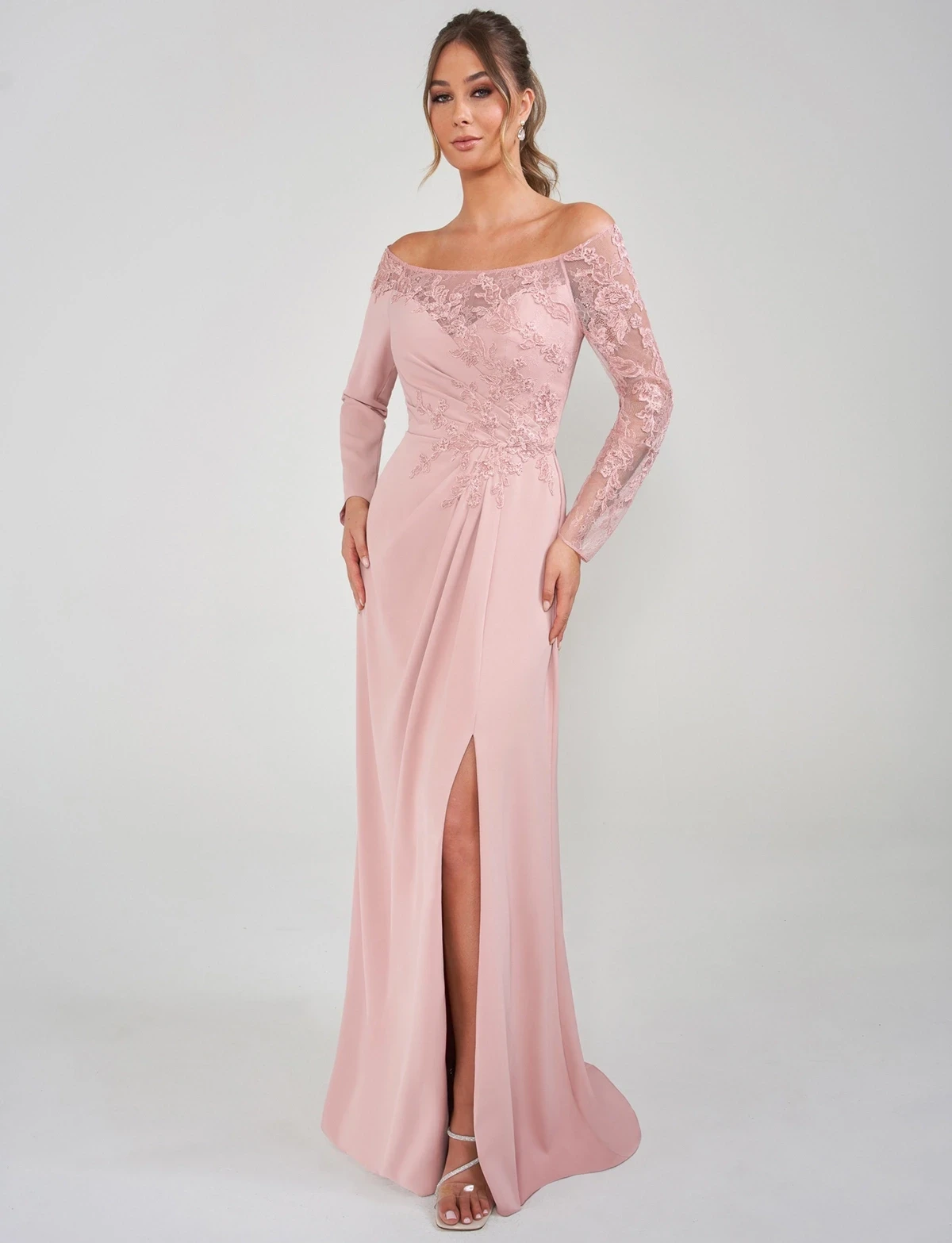 Model wearing a Mothers gown